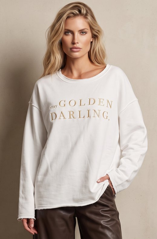 Carola X Blond Hour - Stay Golden Darling Sweater - White/Gold
