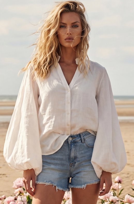 Blond Hour - Tuscany Blouse - Cloud Dancer