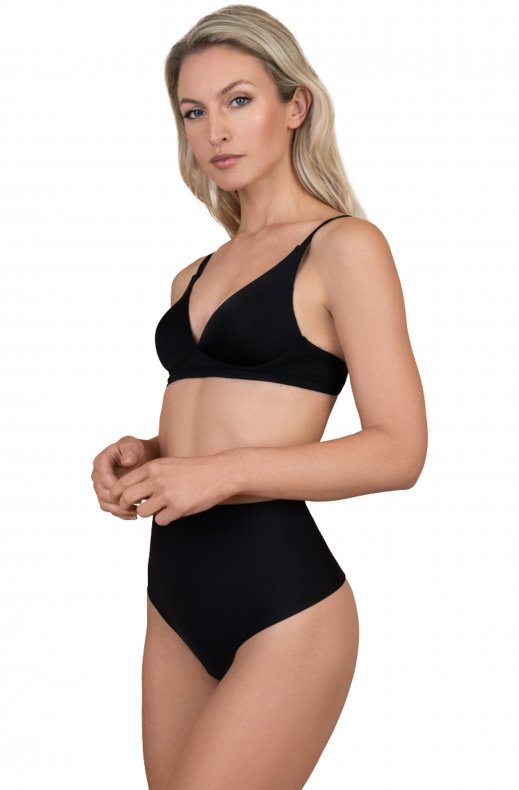 Bye Bra - Sculpting Mid Waist Thong Black