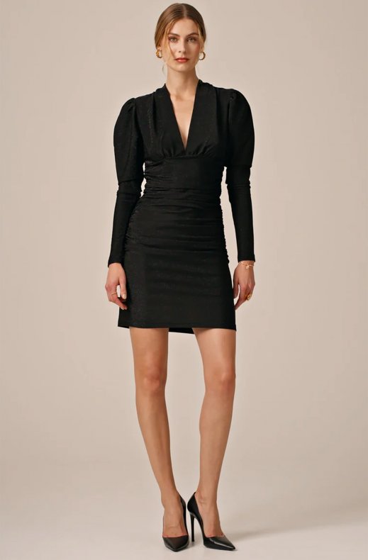By Timo - Glitter Jersey Mini Dress - Black