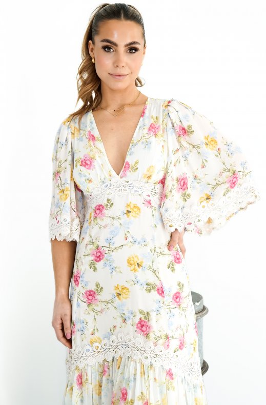 By Timo - Satin Embroidery Dress Daylight Roses
