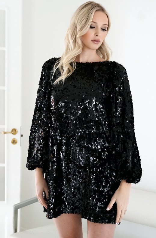 By Timo - Sequins Mini Dress - Black