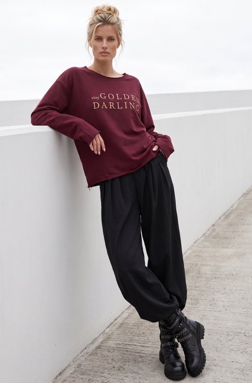 Carola X Blond Hour - Stay Golden Darling Sweater - Bordeaux