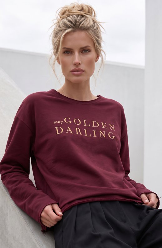 Carola X Blond Hour - Stay Golden Darling Sweater - Bordeaux