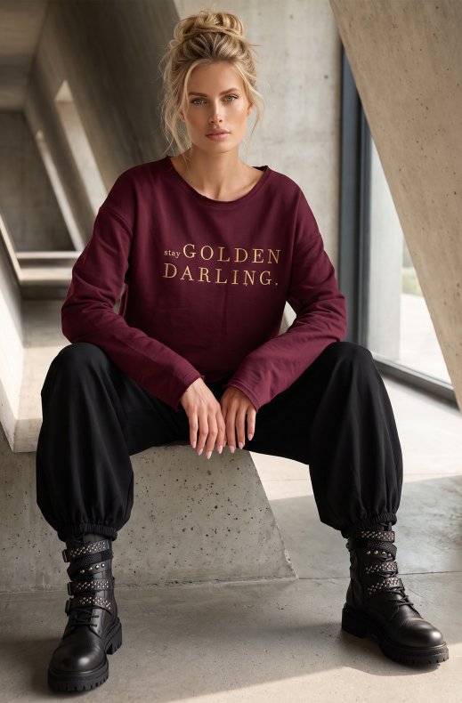 Carola X Blond Hour - Stay Golden Darling Sweater - Bordeaux