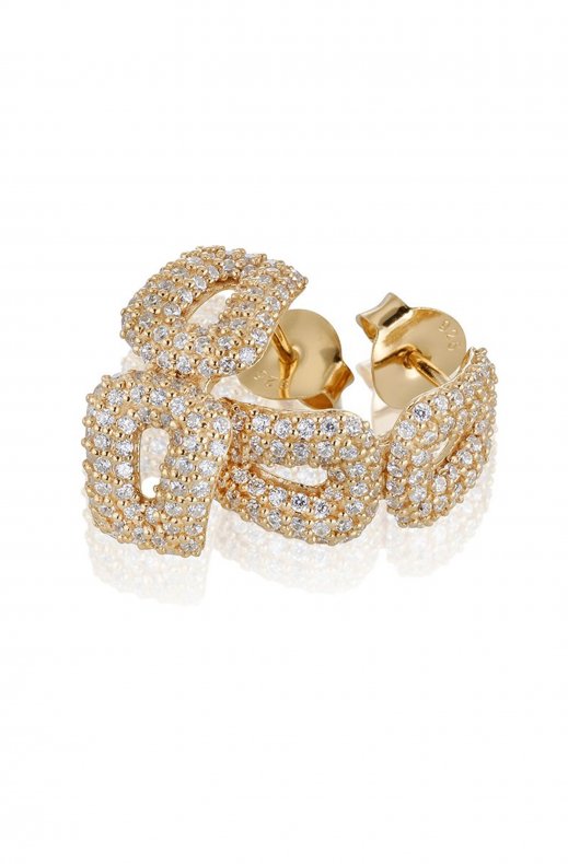 Carolina Gynning Jewelry - Classy Stud Earrings Goldplated Clear