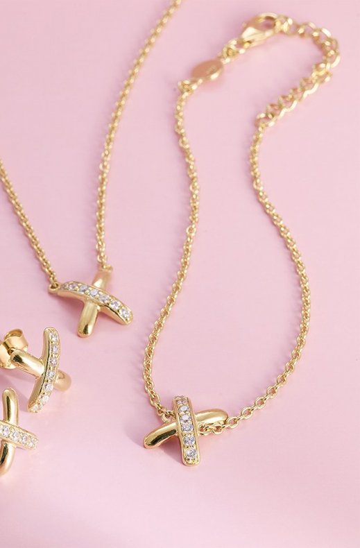 Carolina Gynning Jewelry - Cross My Heart Bracelet Goldplated