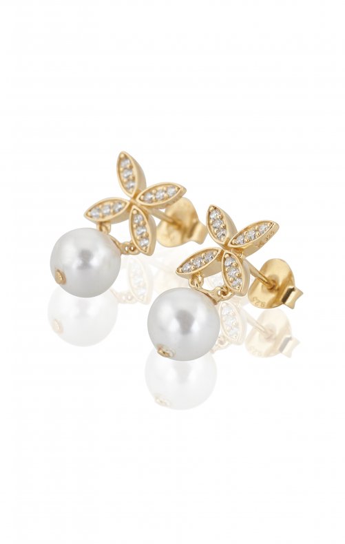 Carolina Gynning Jewelry - Ellipse Mini Pearl Earrings Goldplated