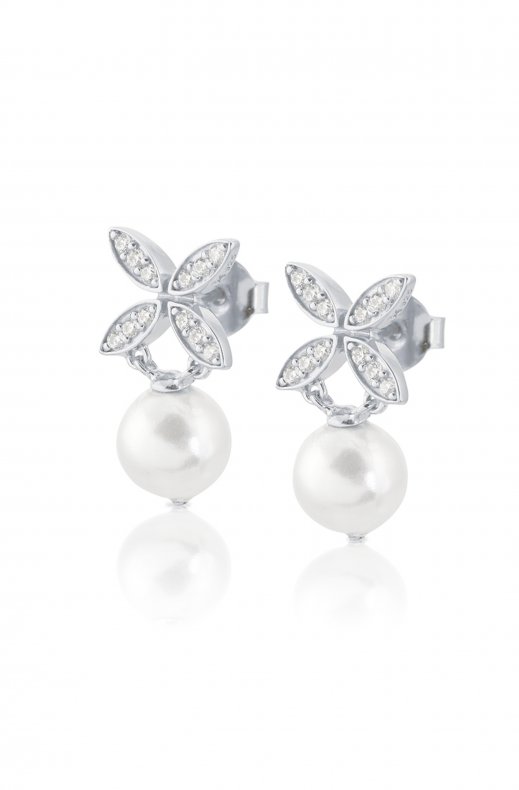 Carolina Gynning Jewelry - Ellipse Mini Pearl Earrings Silver