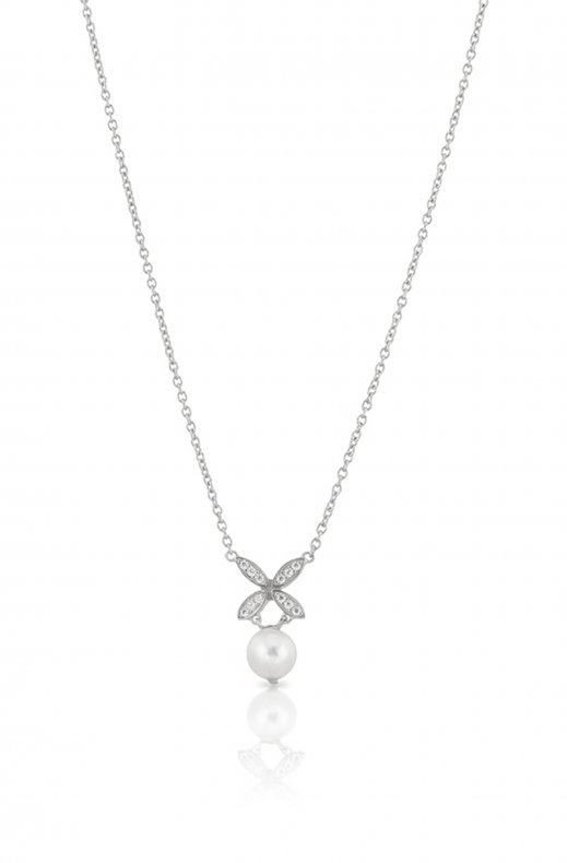 Carolina Gynning Jewelry - Ellipse Mini Pearl Necklace Silver