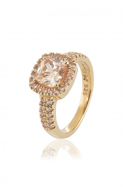 Carolina Gynning Jewelry - Glamorous Ring Goldplated Champagne