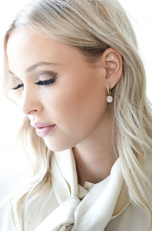 Carolina Gynning Jewelry - Glamorous Creol Earrings Goldplated Clear