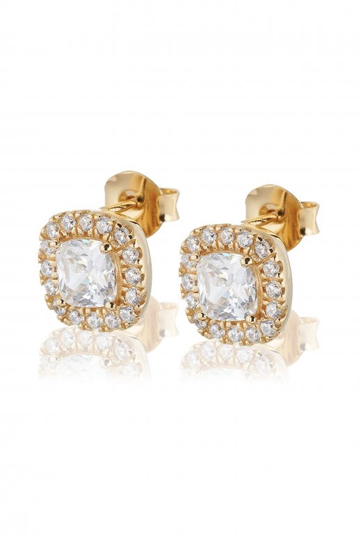 Carolina Gynning Jewelry - Glamorous Stud Earrings Goldplated Clear