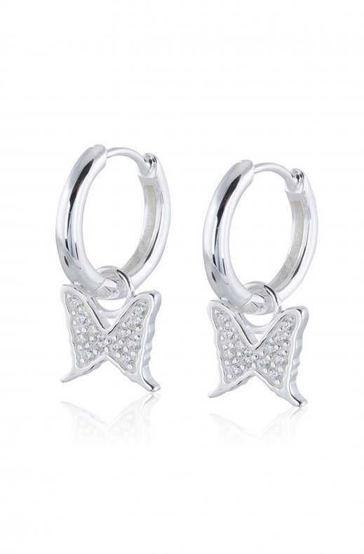 Carolina Gynning Jewelry - Petite Papillion Sparkling Creol Silver
