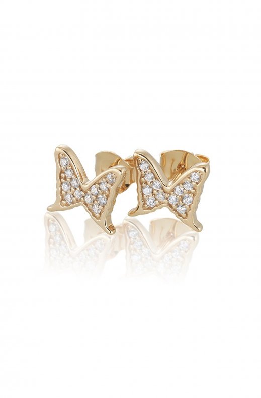 Carolina Gynning Jewelry - Petite Papillion Sparkling Earrings Goldplated