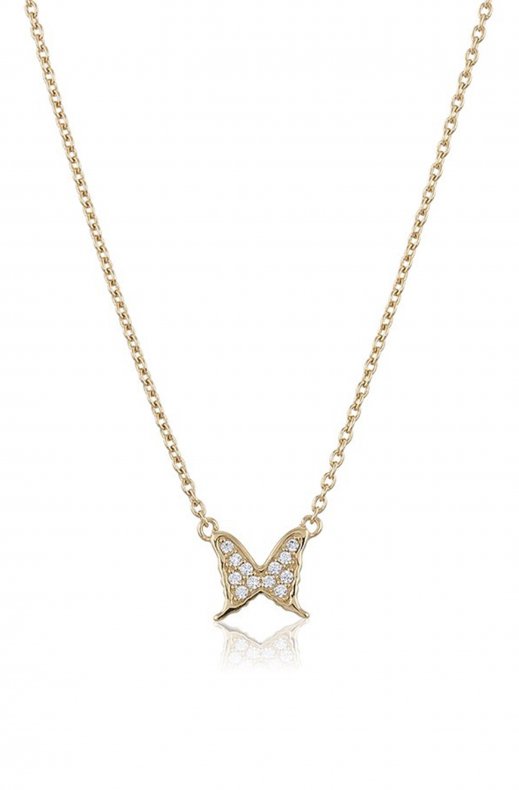 Carolina Gynning Jewelry - Petite Papillion Sparkling Necklace Goldplated