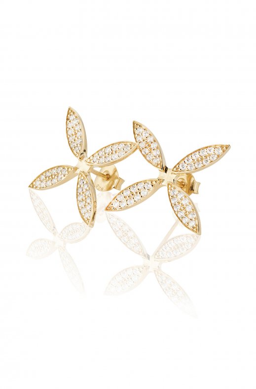 Carolina Gynning Jewelry - Sparkling Ellipse Earrings Goldplated