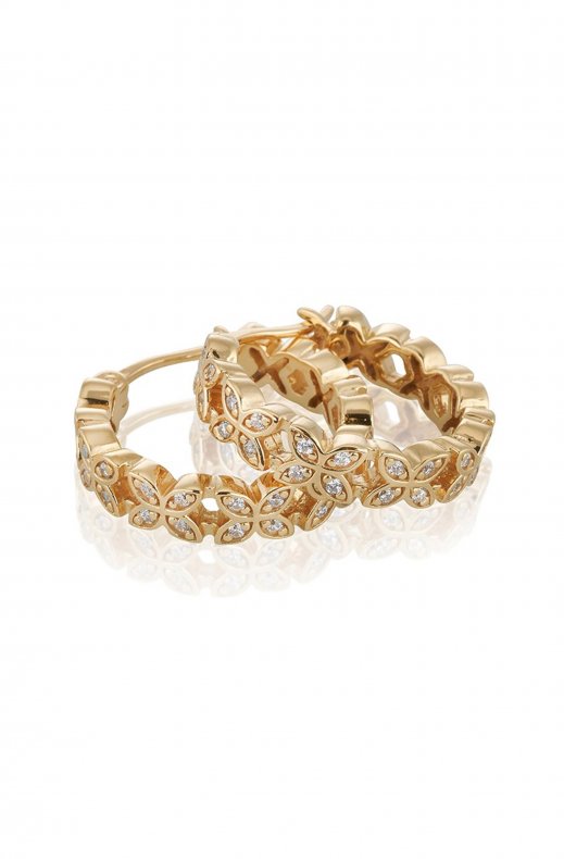 Carolina Gynning Jewelry - Sparkling Ellipse Mini Creol Earringss L Goldplated