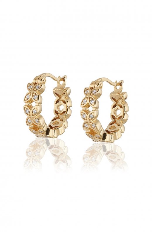 Carolina Gynning Jewelry - Sparkling Ellipse Mini Earrings S Goldplated