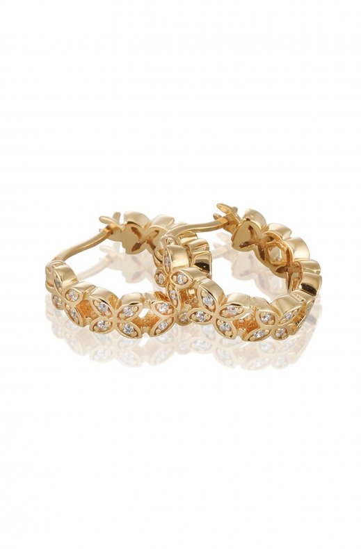 Carolina Gynning Jewelry - Sparkling Ellipse Mini Earrings S Goldplated