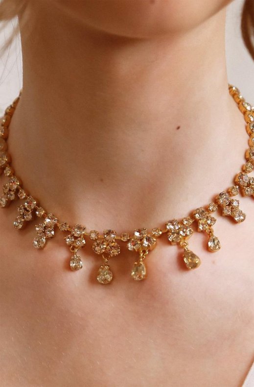 Caroline Svedbom Bridal - Grand Entrence Necklace - Gold Silk