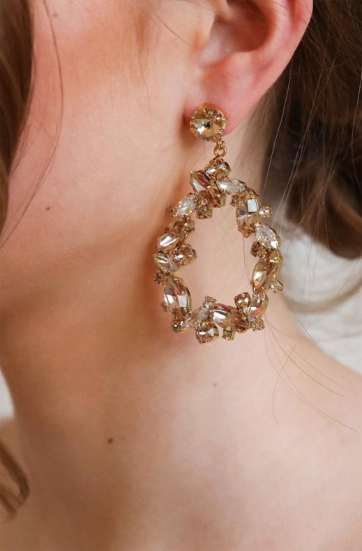 Caroline Svedbom Bridal - Million Reasons Earring - Gold Crystal Golden Shadow