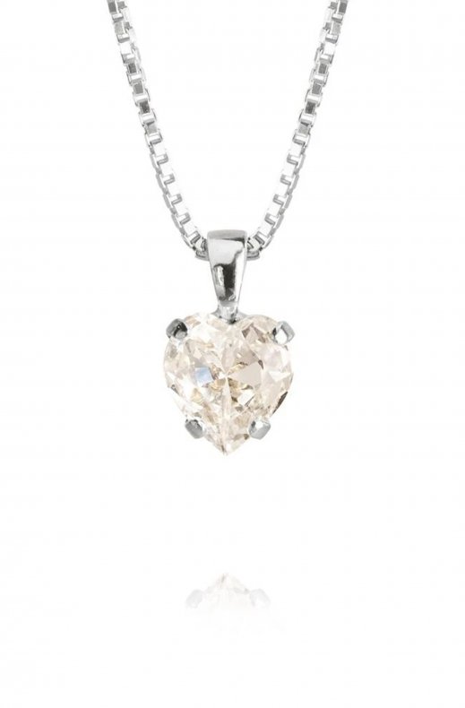 Caroline Svedbom - Heart Necklace - Rhodium Crystal