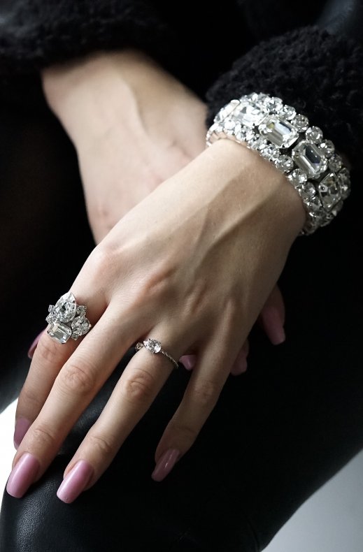 Caroline Svedbom - maya bracelet rhodium crystal