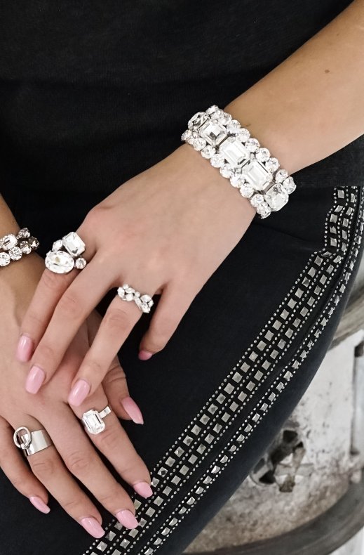 Caroline Svedbom - maya bracelet rhodium crystal