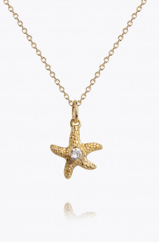 Caroline Svedbom - Mini Sea Star Necklace - Gold Crystal