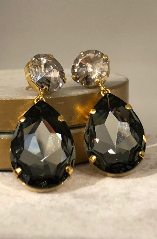 CAROLINE SVEDBOM - PERFECT DROP EARRING GOLD BLACK DIAMOND