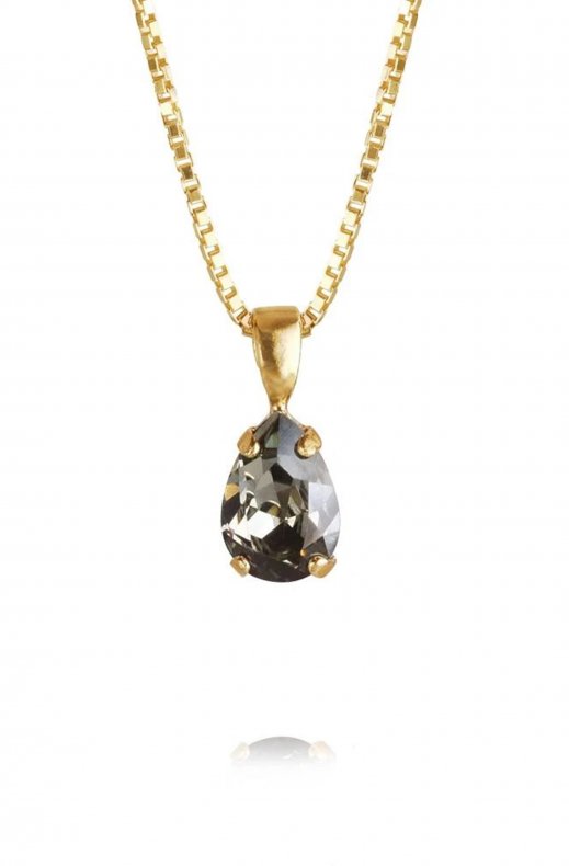 Caroline Svedbom - Petite Drop Necklace Gold Black Diamond