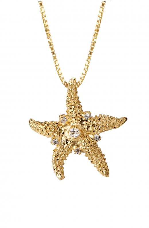 Caroline Svedbom - Sea Star Necklace Gold Crystal