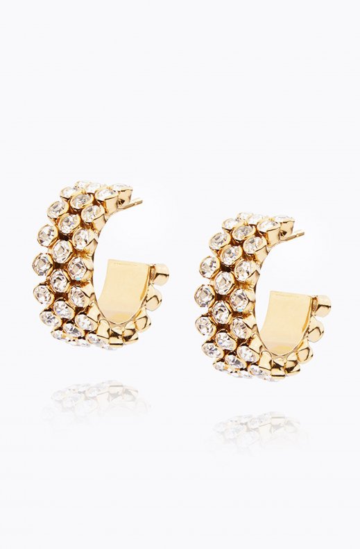 Caroline Svedbom - Siri Grande Loop Earrings - Gold Crystal