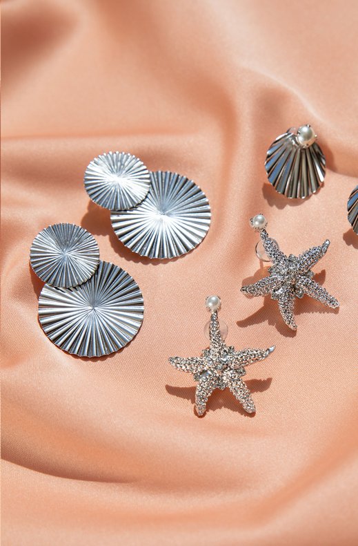 Caroline Svedbom - Sea Star Earrings Rhodium Pearl