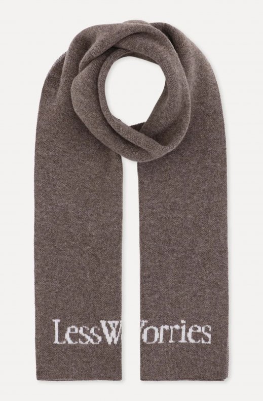 Less Worries - Cashmere Blend Logo Scarf - Nougat