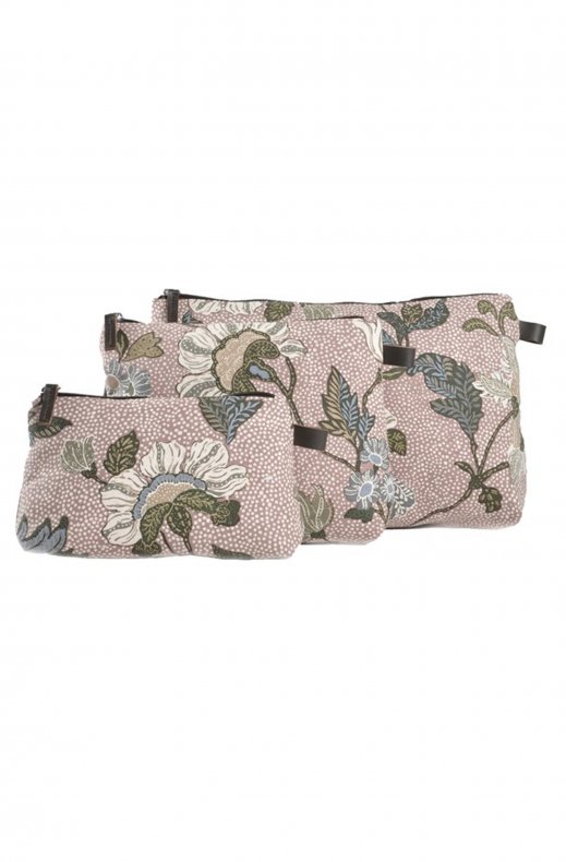 Ceannis -Cosmetic Bag Small - Pink Flower Linnen
