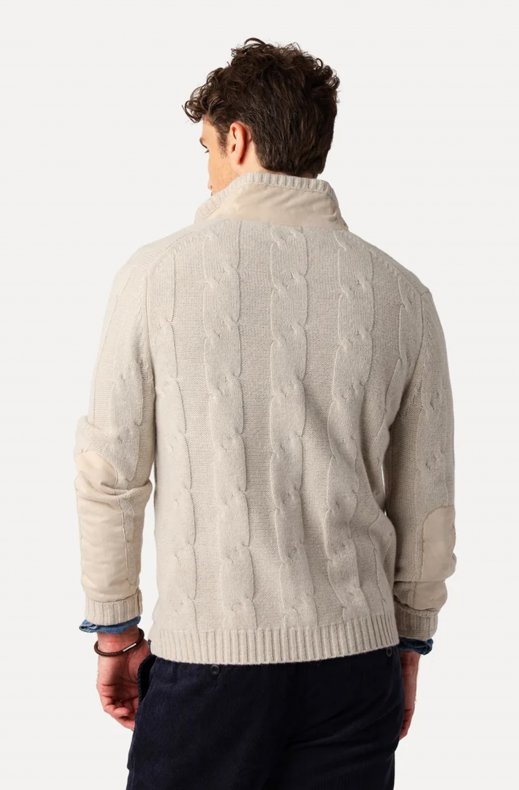 Less Worries - Chunky Cabel Cardigan - Light Sand