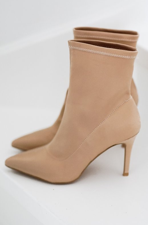 Colors of California - Ankle Boot Stretch Satin Nude