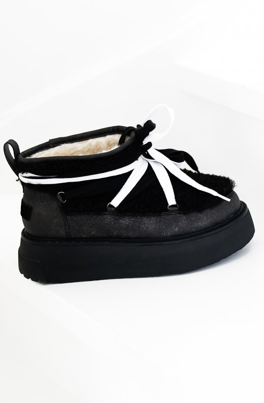 Colors of California - Furry Boot Sneaker Sole Black BLAST05