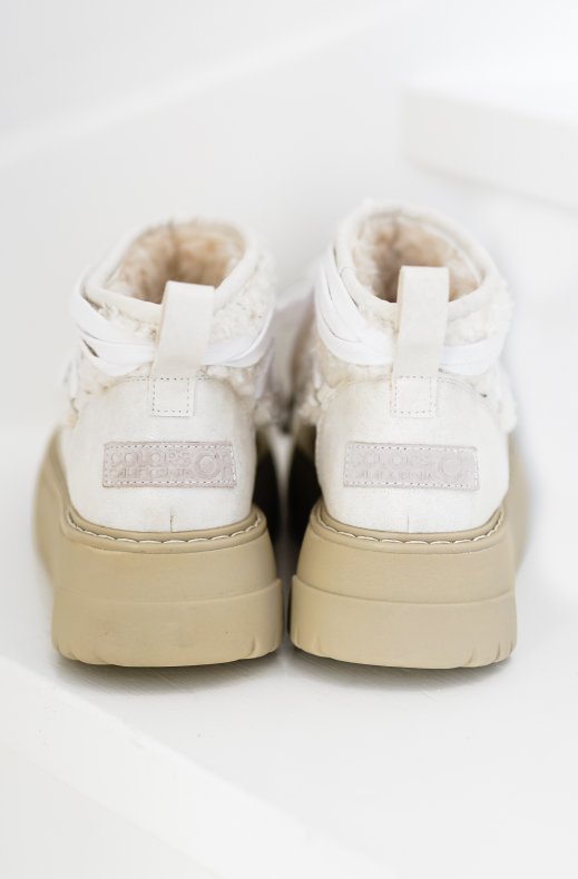 Colors of California - Furry Boot Sneaker Sole White BLAST05