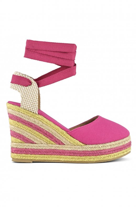 Colors of California - Wedge in Canvas Capri04 Fuxia
