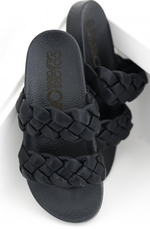 Colors of California - Two Braided band sandal - Black