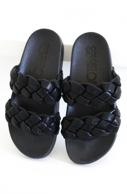 Colors of California - Two Braided band sandal - Black