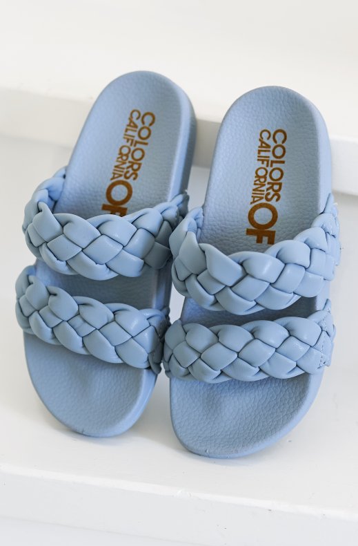 Colors of California - Two Braided band sandal - Sky