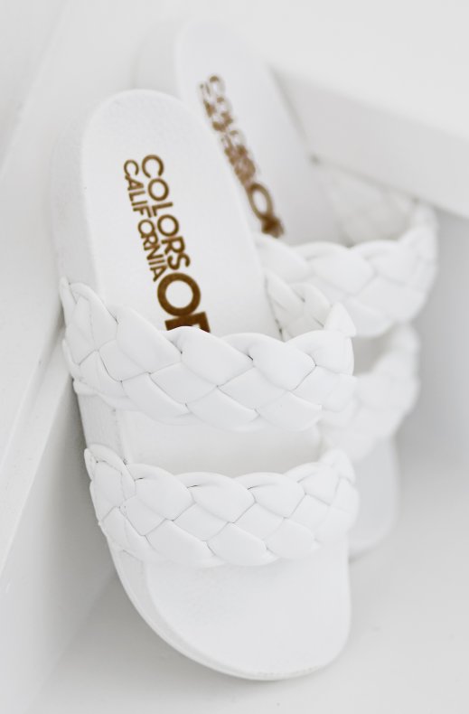 Colors of California - Two Braided band sandal - White