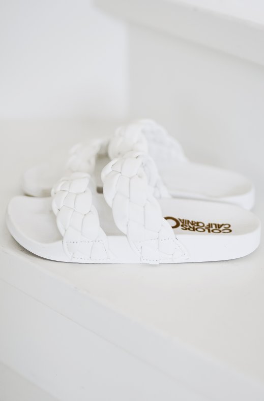 Colors of California - Two Braided band sandal - White