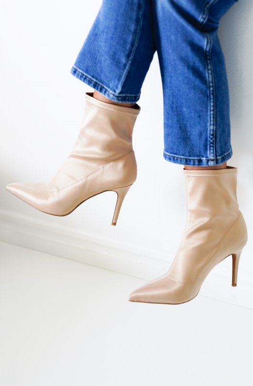 Colors of California - Ankle Boot Stretch Satin Nude