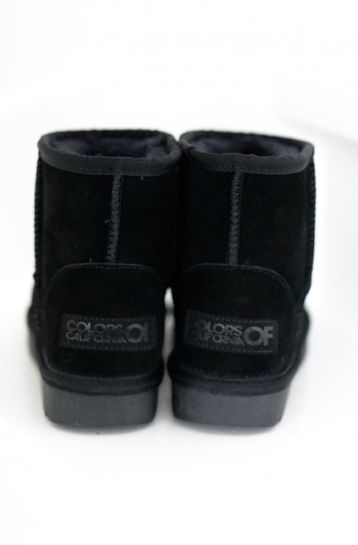 Colors of California - Winter Boot in Suede with Wool Blend Lining YW001 Black