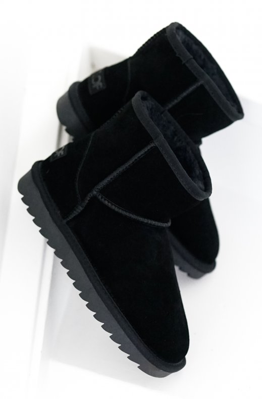 Colors of California - Winter Boot in Suede with Wool Blend Lining YW001 Black